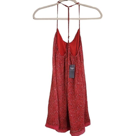 Abercrombie & Fitch mini dress red floral t-back NWT XXS - Picture 2 of 4